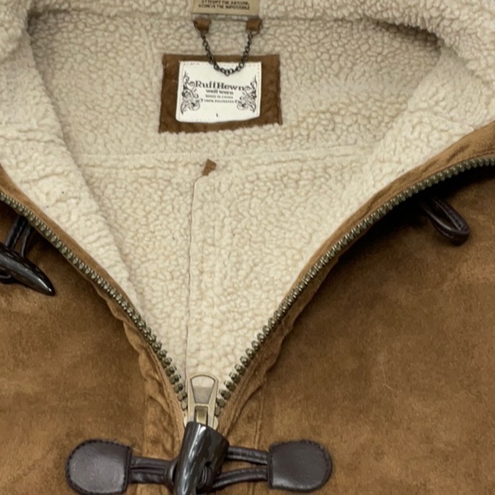 Ruff Hewn women’s suede/faux shearling vest, size large - Picture 5 of 9